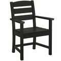 Polywood TLD200BL Lakeside Black Dining Arm Chair 633TLD200BL